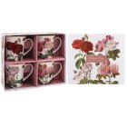 REDOUTE ROSE MUGS SET 4