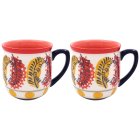 FLOWER MUGS SET 2 EMBOSSED