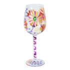 SUMMER DAISIES WINE GLASS