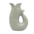 FISH JUG/ VASE GREEN 26CM