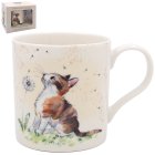 CAT WITH DANDELION MUG