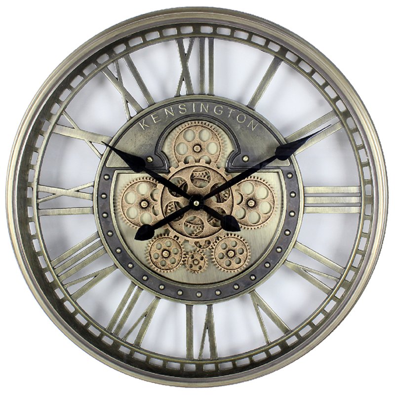 GOLD MOVING COG CLOCK 54CM : Lesser & Pavey