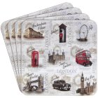 VINTAGE LONDON COASTER 4 SET