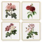 REDOUTE ROSE COASTERS SET 4