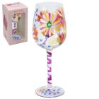 SUMMER DAISIES WINE GLASS