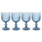 BLUE WINE GLASS SET 4