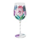 PINK GERBERAS WINE GLASS