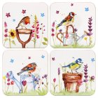 GARDEN BIRDS COASTERS 4 ASST