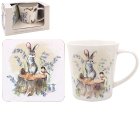 DONKEY GOOSE & HEN MUG/COASTER