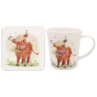 HIGHLAND COW MUG & COASTER