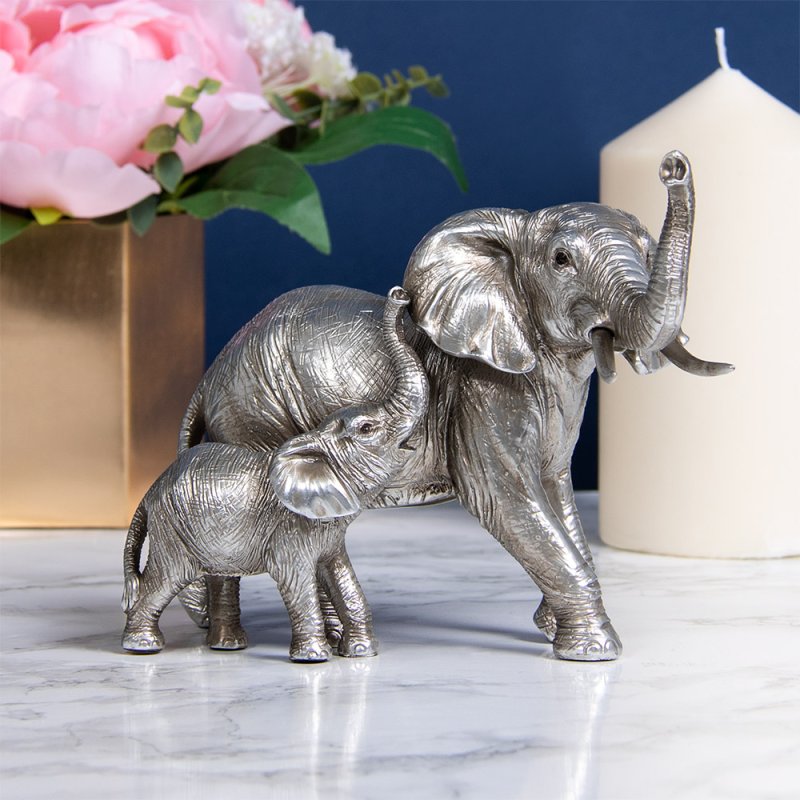 SILVER ELEPHANT & CALF : Lesser & Pavey