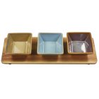 SNACK DISHES & WOOD TRAY S3