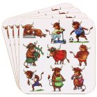 HIGHLAND COW COASTERS SET 4