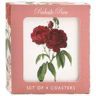 REDOUTE ROSE COASTERS SET 4