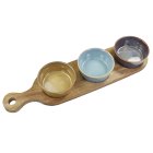 SNACK DISHES & WOOD TRAY S3