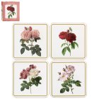 REDOUTE ROSE COASTERS SET 4