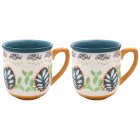 FLOWER MUGS SET 2 EMBOSSED