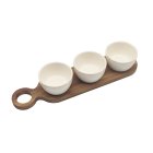 SNACK DISHES & WOOD TRAY S3