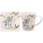 DONKEY GOOSE & HEN MUG/COASTER