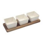 SNACK DISHES & WOOD TRAY S3