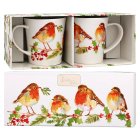 WINTER ROBIN MUGS SET OF 2