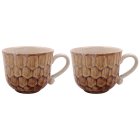 REACTIVE GLAZE MUGS BROWN S2