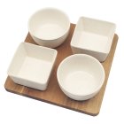 SNACK DISHES & WOOD TRAY S4