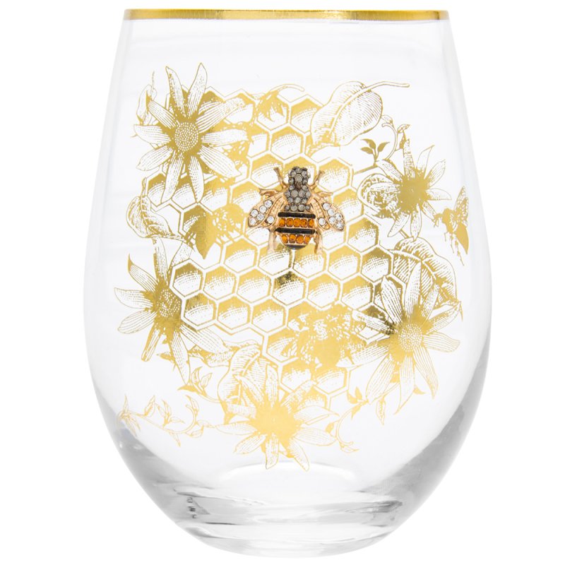 Honeycomb Stemless Wine Glasses