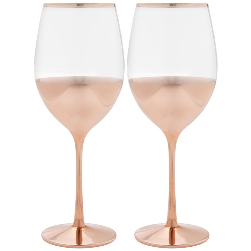 rose gold wine glasses