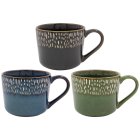 REACTIVE GLAZE MUG 3 ASST