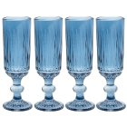 BLUE FLUTES GLASS SET 4