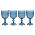 BLUE WINE GLASS SET 4