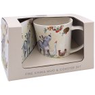 DONKEY GOOSE & HEN MUG/COASTER